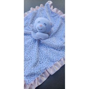 Carters Baby Bear Security Plush Velour Rattle Blanket Lovey Cheetah Print